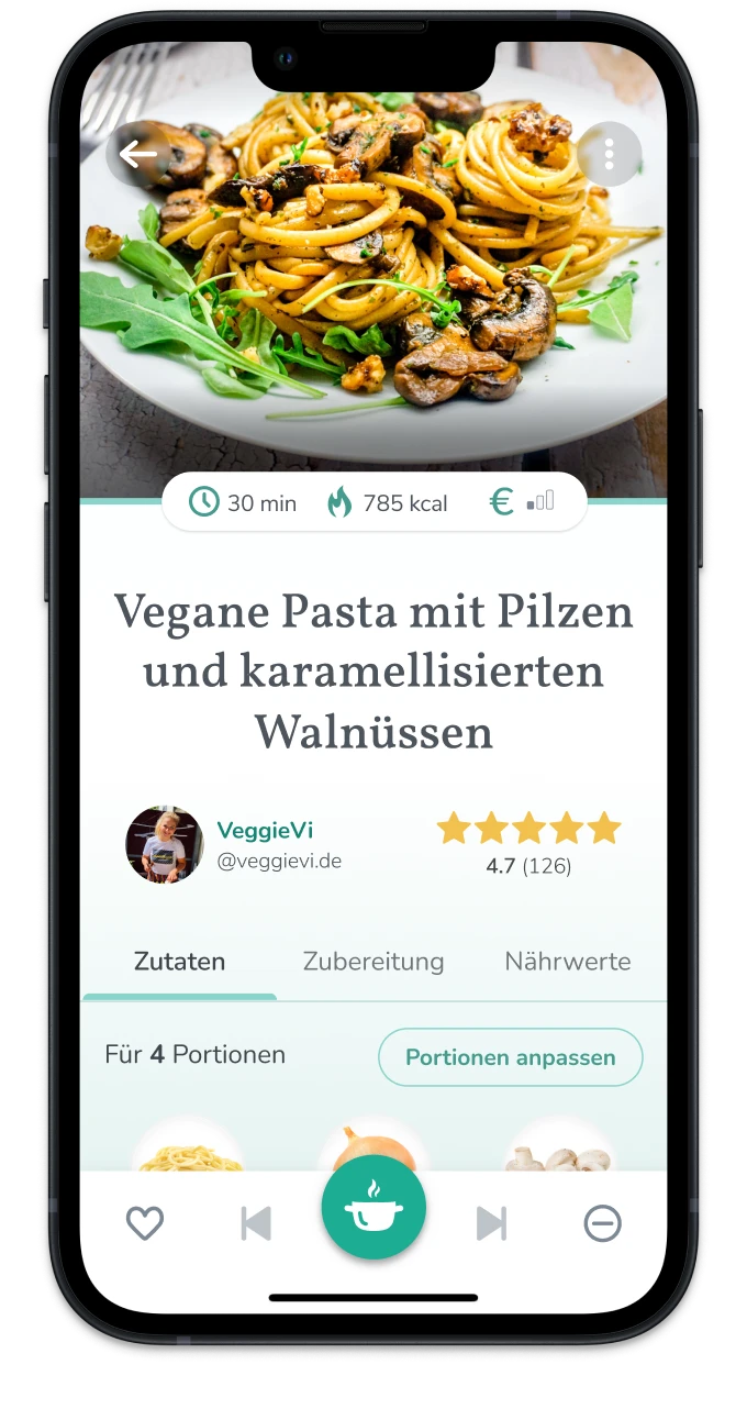 Rezeptdetails in der Choosy App